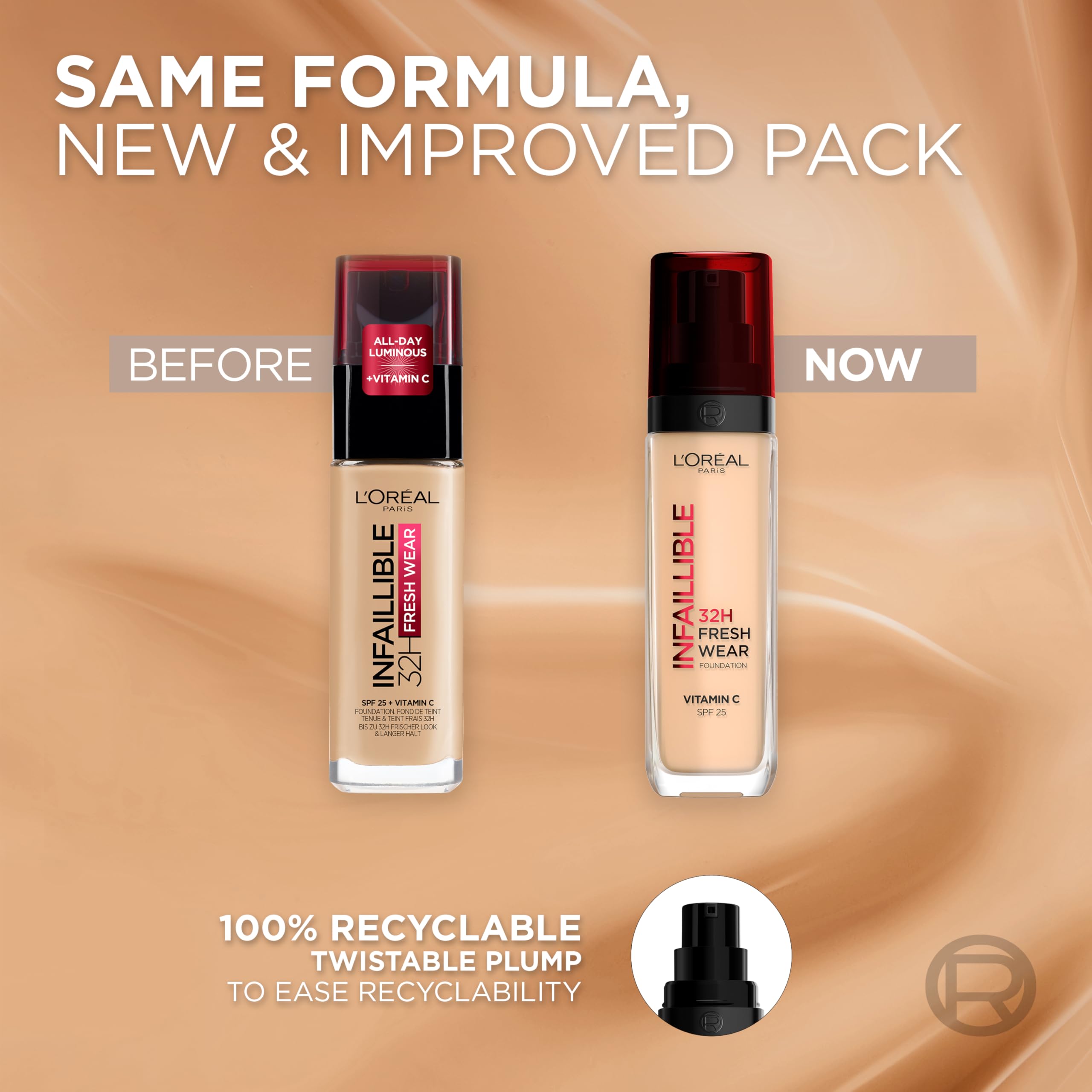 L'Oréal Paris Liquid Foundation, Full Coverage, Lasting Wear, Hydrating, Water & Transfer-Proof, Lightweight, Fresh, Dewy & Glowing Skin, 110 Vanilla Rose Halalzen