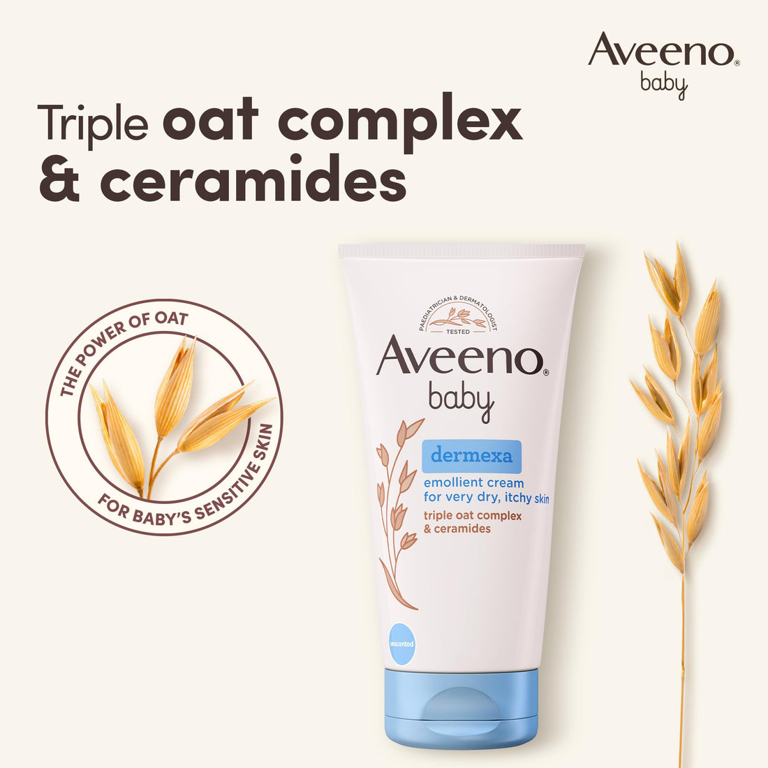 Aveeno Baby Dermexa Emollient Cream Baby Lotion Dry & Itchy Skin (1 x 150ml) Halalzen