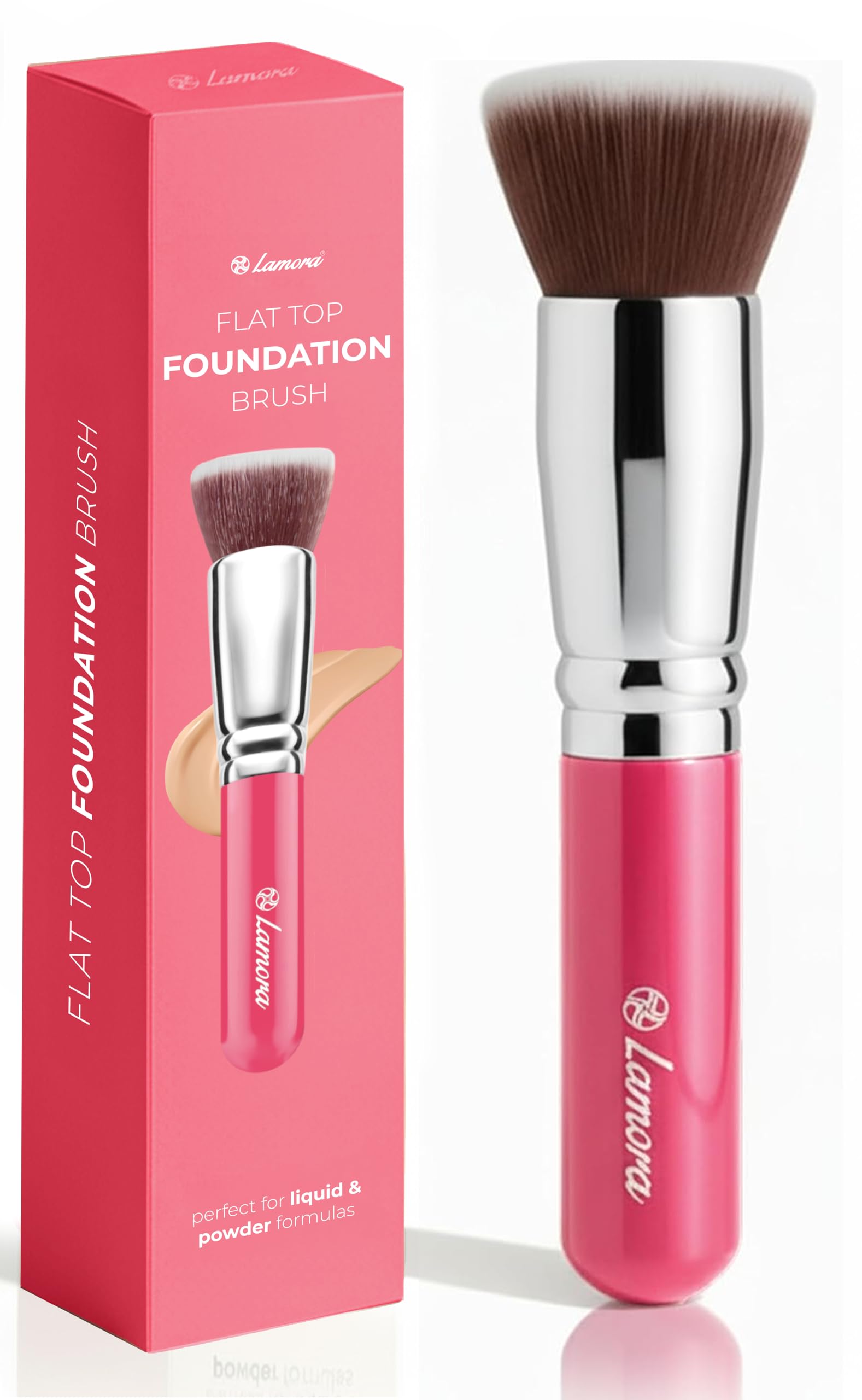 LAMORA Concealer Makeup Brush Under Eye - Angled Flat Top Kabuki Nose Contour Brush - Ideal for Concealing Blending Setting Buffing with Powder Liquid Cream Cosmetic - Small Makeup Foundation Brush Halalzen