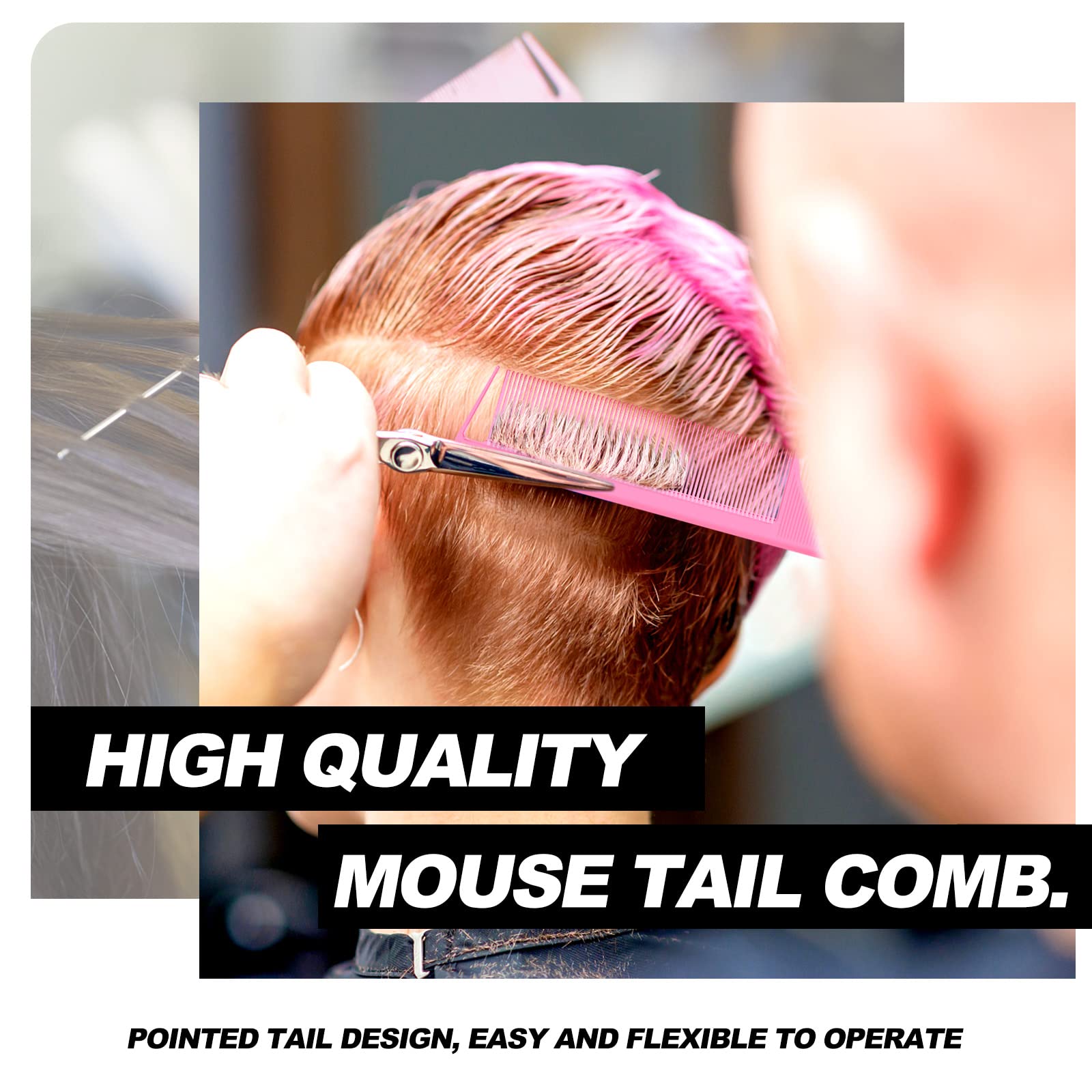Qufiiry 3-Piece Hair Slick-Back Brush Set - Teasing & Edges Brush for Women's Salon Styling - Pink Halalzen