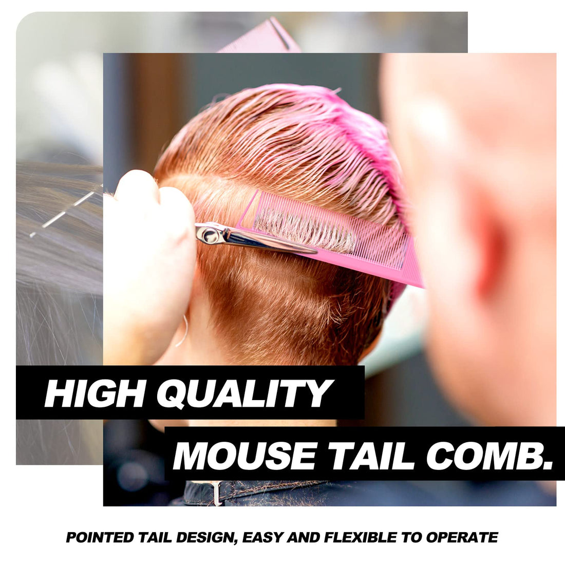 Qufiiry 3-Piece Hair Slick-Back Brush Set - Teasing & Edges Brush for Women's Salon Styling - Pink Halalzen