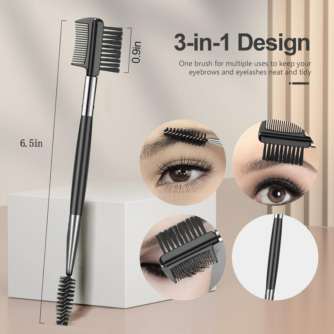 Eyelash Comb Lash Separator Tool Brow Brush & Lash Spoolie Professional Eye Makeup Tools (5 Pieces Set) Halalzen