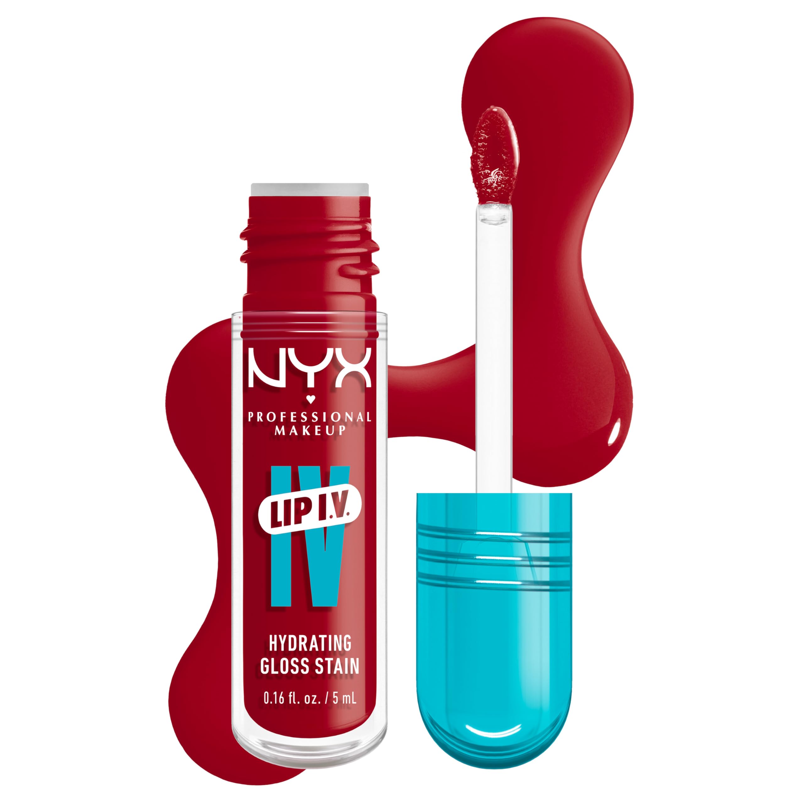 NYX PROFESSIONAL MAKEUP Lip IV Hydrating Glossy Lip Stain, Long-Lasting, Tinted, Vegan Formula with 12 HR Hydration - Hydra Honey (Brown)