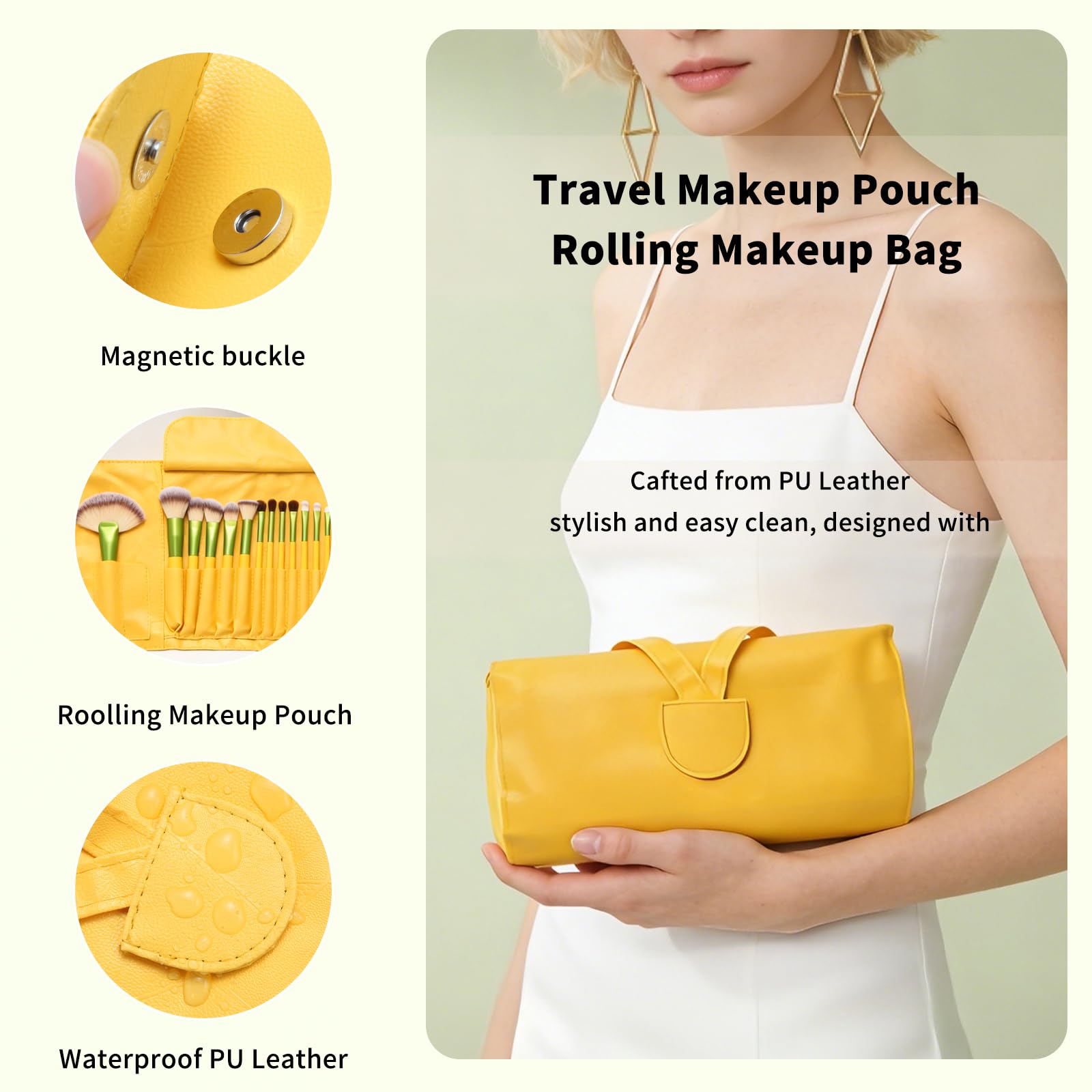 Makeup Brushes, Quality Make Up Brushes 28Pcs Makeup Brushes Set Professional & Beginner Make-up Sets & Case, Brushes & Sponges,Travel-Friendly Roll-up Beauty Gift Sets for Women, GREEN Halalzen