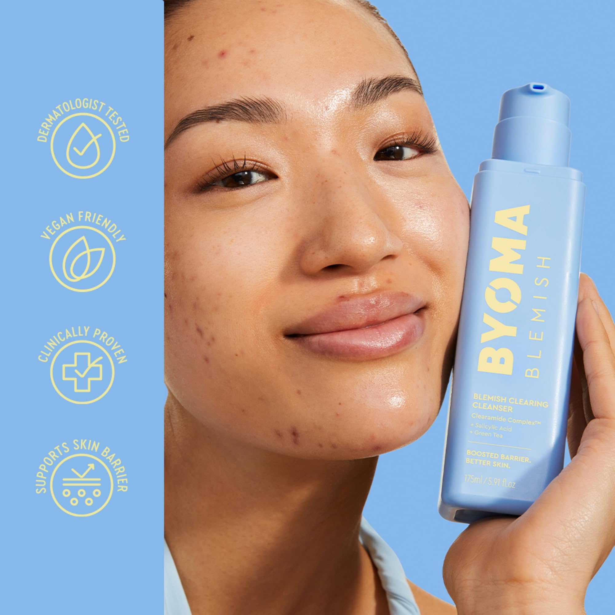 BYOMA Foaming Rice Deep Cleanser (175ml) Hydrating Gel to Foam Cleanser with Ceramides, Rice Extract & Marine Algae – Deep Cleansing, Non-Drying, Antioxidant-Rich, Vegan, Fragrance & Alcohol Free
