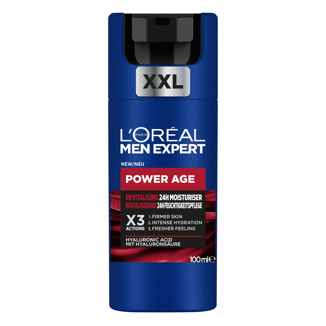 L'Oreal Men Expert Power Age Moisturiser, Hydrating & Revitalising Hyaluronic Acid Moisturiser for Men, designed for Ageing, Dry & Dull Skin 100ml, 1
