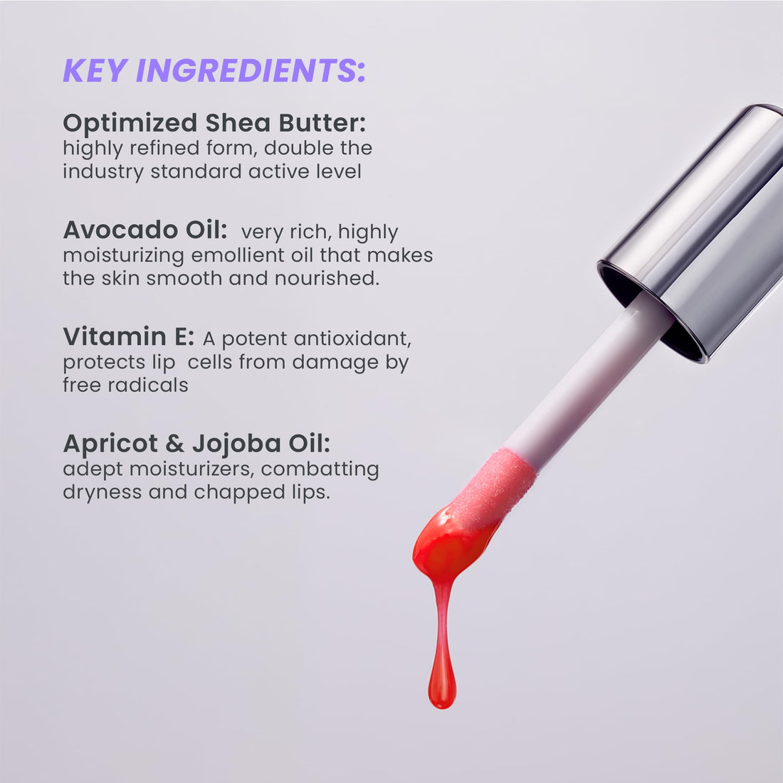 Wonderskin Lip Oil Rehab Serum - Tinted Lip Oil, Hydrating, Moisturizing, and Non-Sticky Deep Red Tint Serum for Dry Lips (Honey) Halalzen