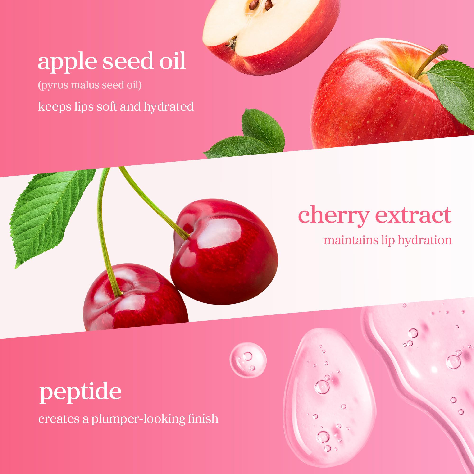 NOONI Korean Vegan Lip Oil - Appleberry | Lip Stain, Gift, Long-Lasting, Moisturising, Plumping, Revitalising for Dry Lips, Waterproof, No Peel Off, 0.12 Fl Oz
