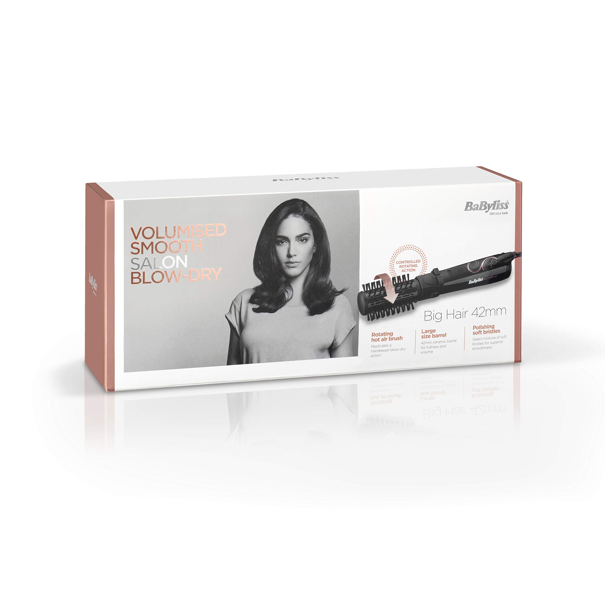 BaByliss Big Hair Rotating Hair Dryer Brush - Dry and Style in One Step, 2 Speeds & Alternating Directions, Ionic Frizz-Control, 50mm Barrel, Black, 2885U Halalzen