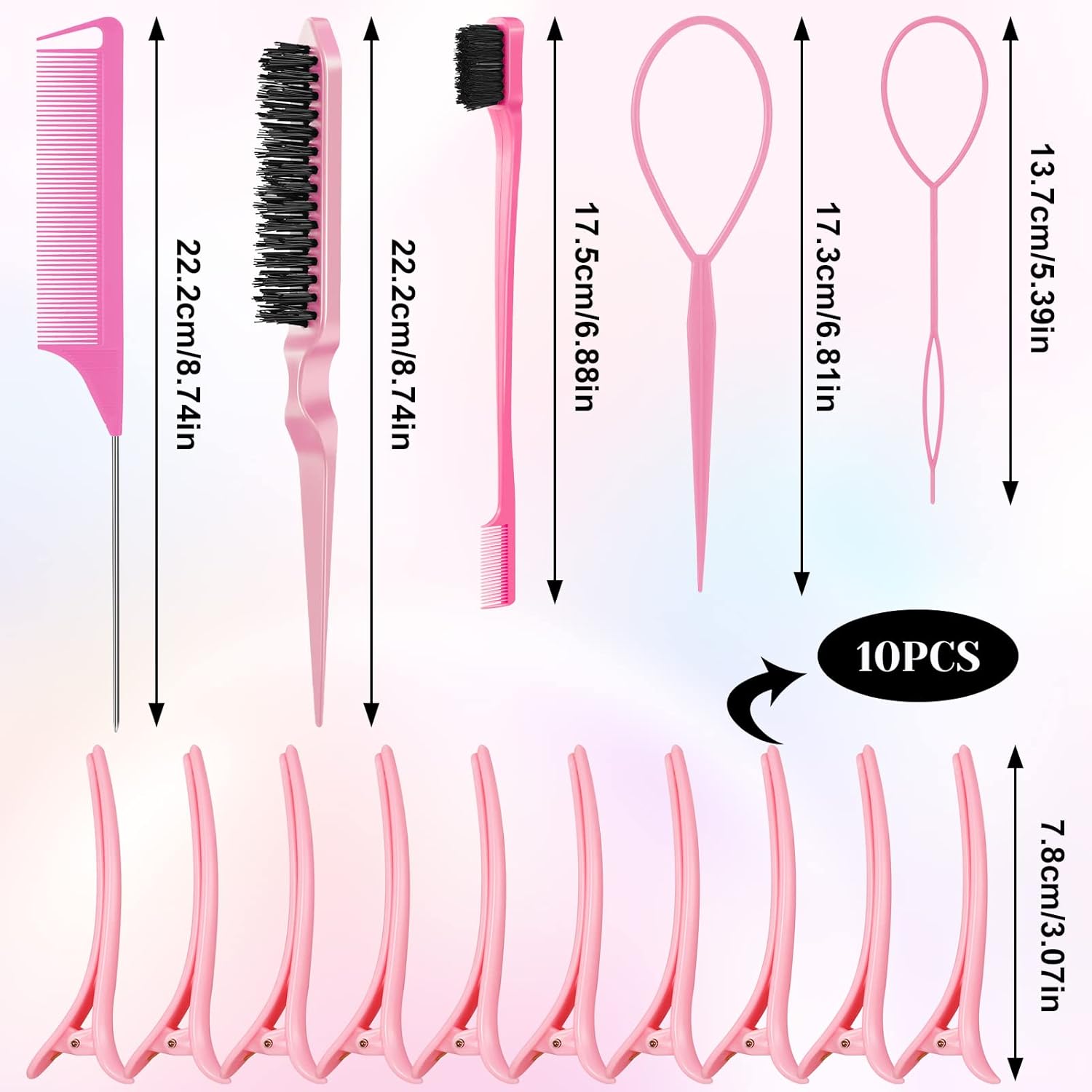 SOSPIRO 1000pcs Elastic Hair Bands with 10pcs Clips, 3pcs Brush, 2pcs Topsy Tail Tool, Colorful Rubber Ties & Braiding Accessories for Kids & Women's Hair Styling Halalzen