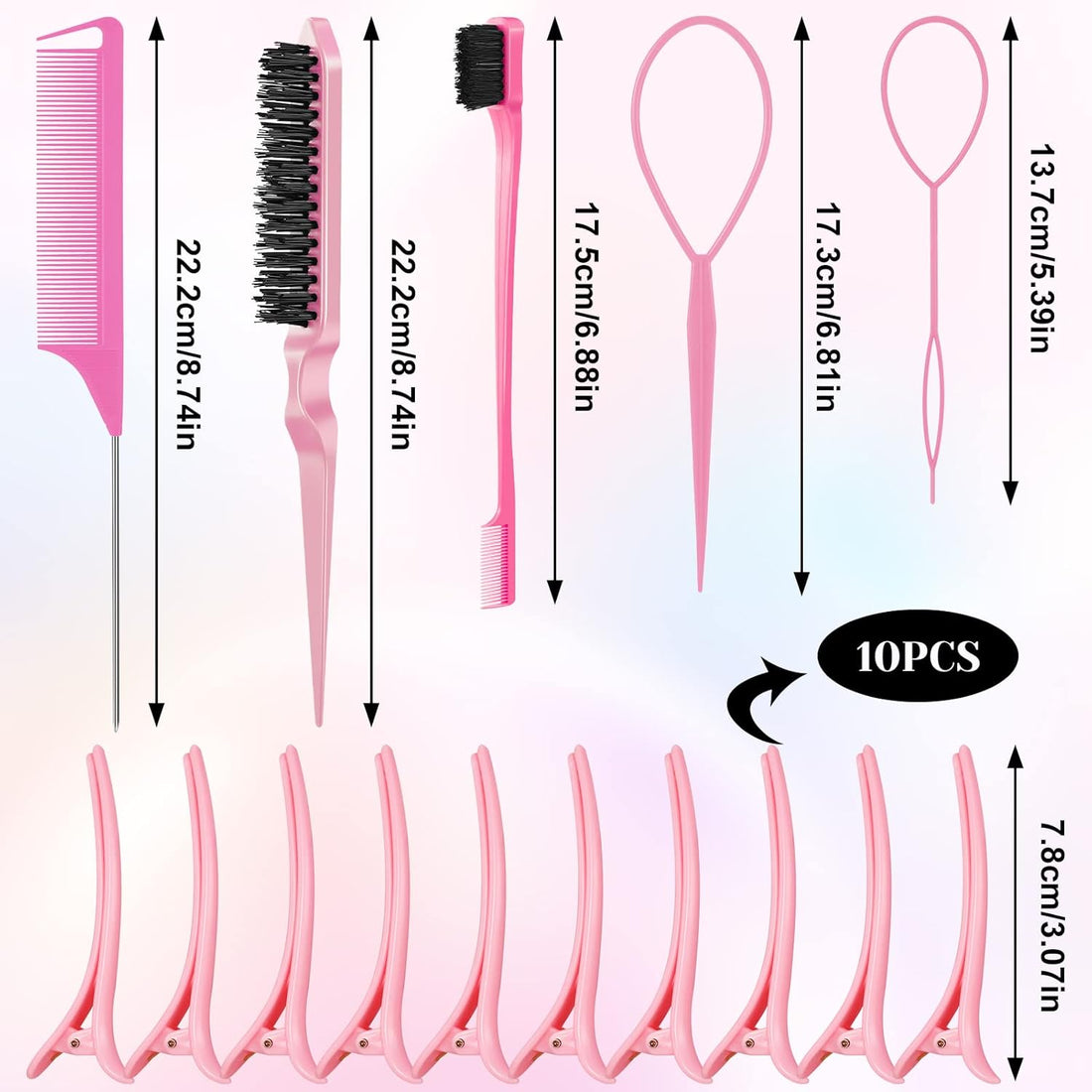 SOSPIRO 1000pcs Elastic Hair Bands with 10pcs Clips, 3pcs Brush, 2pcs Topsy Tail Tool, Colorful Rubber Ties & Braiding Accessories for Kids & Women's Hair Styling Halalzen