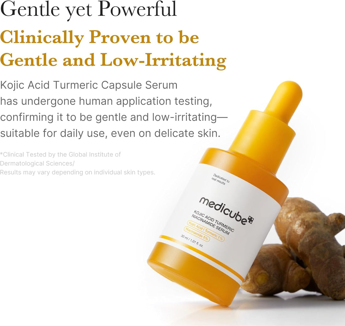 medicube Kojic Acid Turmeric Clarifying & Balancing Capsule Serum for Troubled Skin | Soothing & Brightening Facial Serum | Niacinamide & Glow Capsules for Hydration and Barrier Support | 1.01 fl.oz