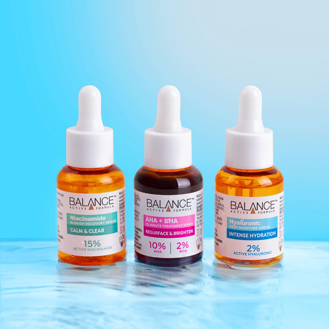 Balance Active Formula AHA 10% + BHA 2% Retexturising Serum - Deep Exfoliation for Brighter Skin, Smooths Texture, Dermatologically Tested, Gentle Yet Effective - 30ml Halalzen
