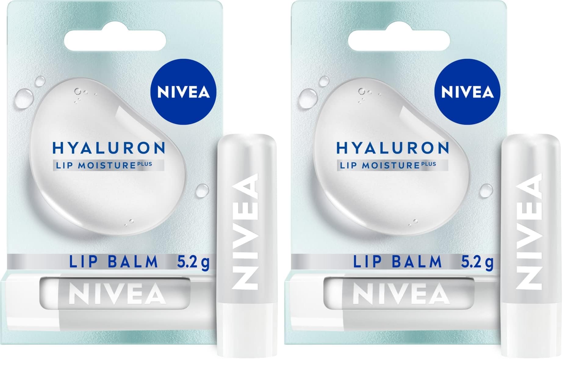 NIVEA Hyaluron Moisture Plus Lip Balm (5.2g), Ultra-Light Lip Balm Stick with Hyaluronic Acid, Provides 24H Moisture and Visibly Smoother Lips Halalzen