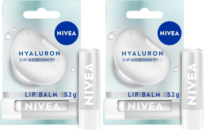 NIVEA Hyaluron Moisture Plus Lip Balm (5.2g), Ultra-Light Lip Balm Stick with Hyaluronic Acid, Provides 24H Moisture and Visibly Smoother Lips