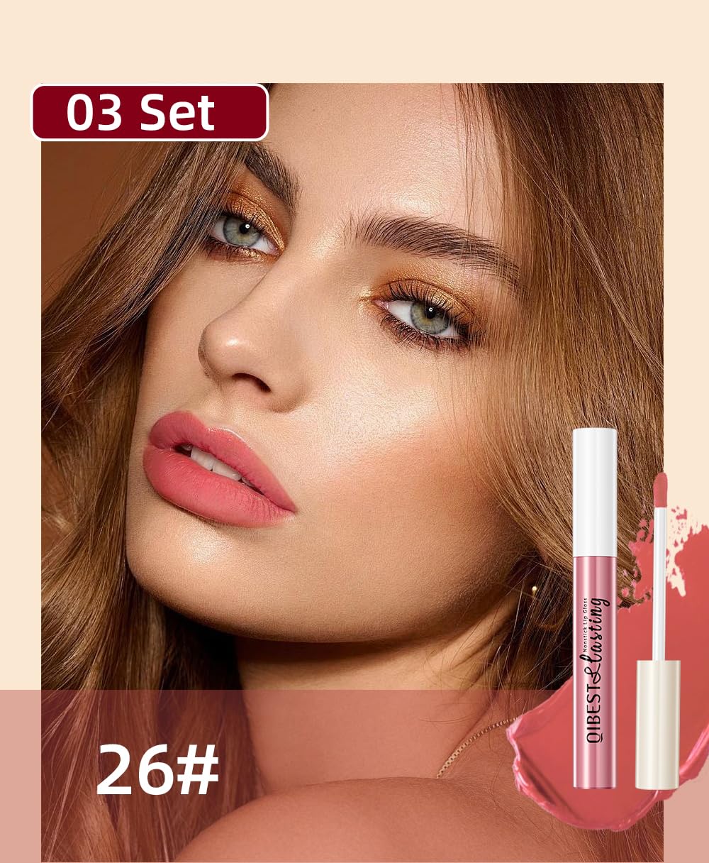 12 Colors Matte Liquid Lipstick Set Velvety Lip Gloss Lip Kit Waterproof Long Lasting Wear Nude Lip Gloss Beauty Cosmetics Gift Box Set (Set A, Set A) Halalzen
