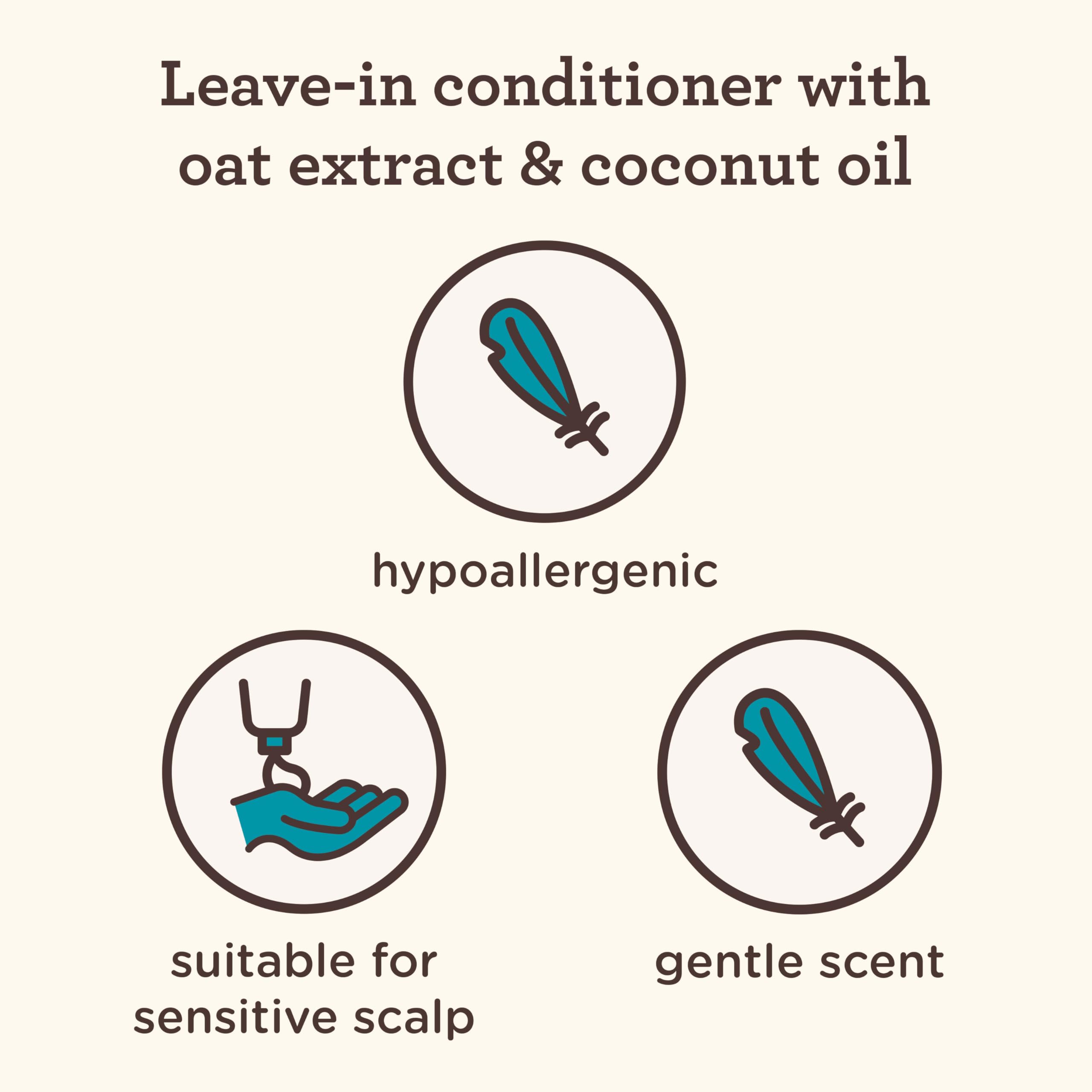 Aveeno Kids Coily Hair Leave-In Conditioner, Toddler Leave-In Conditioner for Sensitive Scalps Gently Detangles & Moisturizes Leaving Natural Curls & Coils Smooth, Hypoallergenic, 8 fl. oz Halalzen