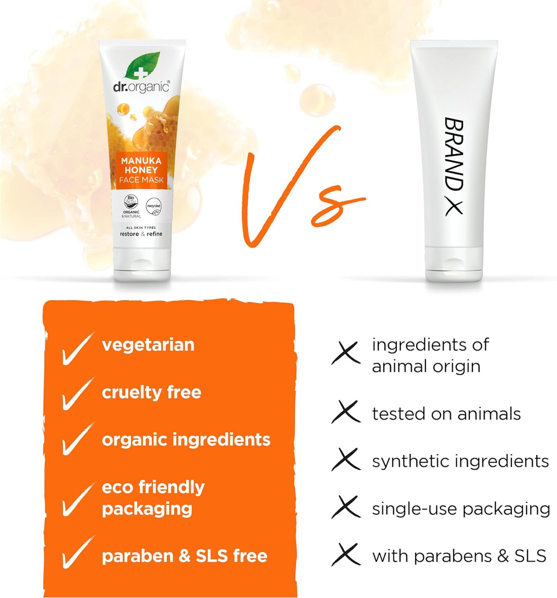 Dr Organic Manuka Honey Face Mask, Nourising, Dry Skin, Mens, Womens, Natural, Vegetarian, Cruelty-Free, Paraben & SLS-Free, Recycled & Recyclable, Organic, 125ml, Packaging May Vary