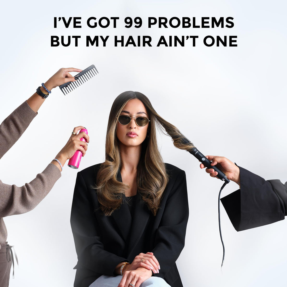 Clara Anti-Frizz Ionic Slim Hot Brush 32mm Thermal Heated Round Hair Styling Brush with 5.5mm Bristles, Triple Heat Settings, 3-in-1 Blowout, Wave & Smooth Finish Styling Tool – Black Halalzen