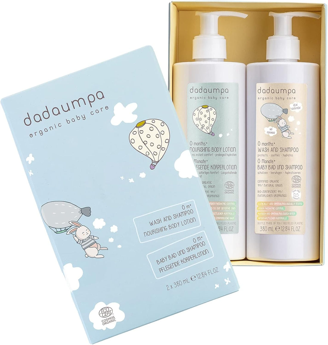 Baby Bath & Care Kit Including Hair & Body Cleanser 380ml and Moisturising Lotion 380ml, New Born Baby Essentials with Body Cleanser and Moisturising Lotion