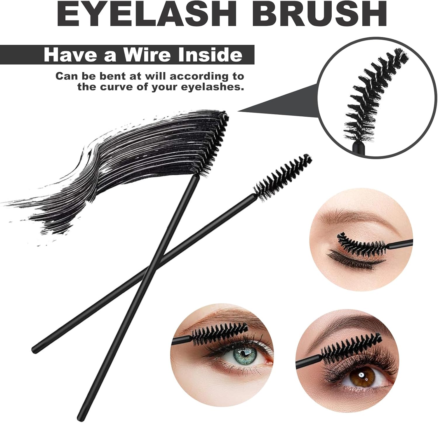 150 Disposable Mascara Wands & Lip Wands Set, 50 Eyelash Brushes, 50 Lip Brushes, 50 Micro Brushes with Organizer Box, Makeup Tool Kit for Eyelash Extensions Halalzen