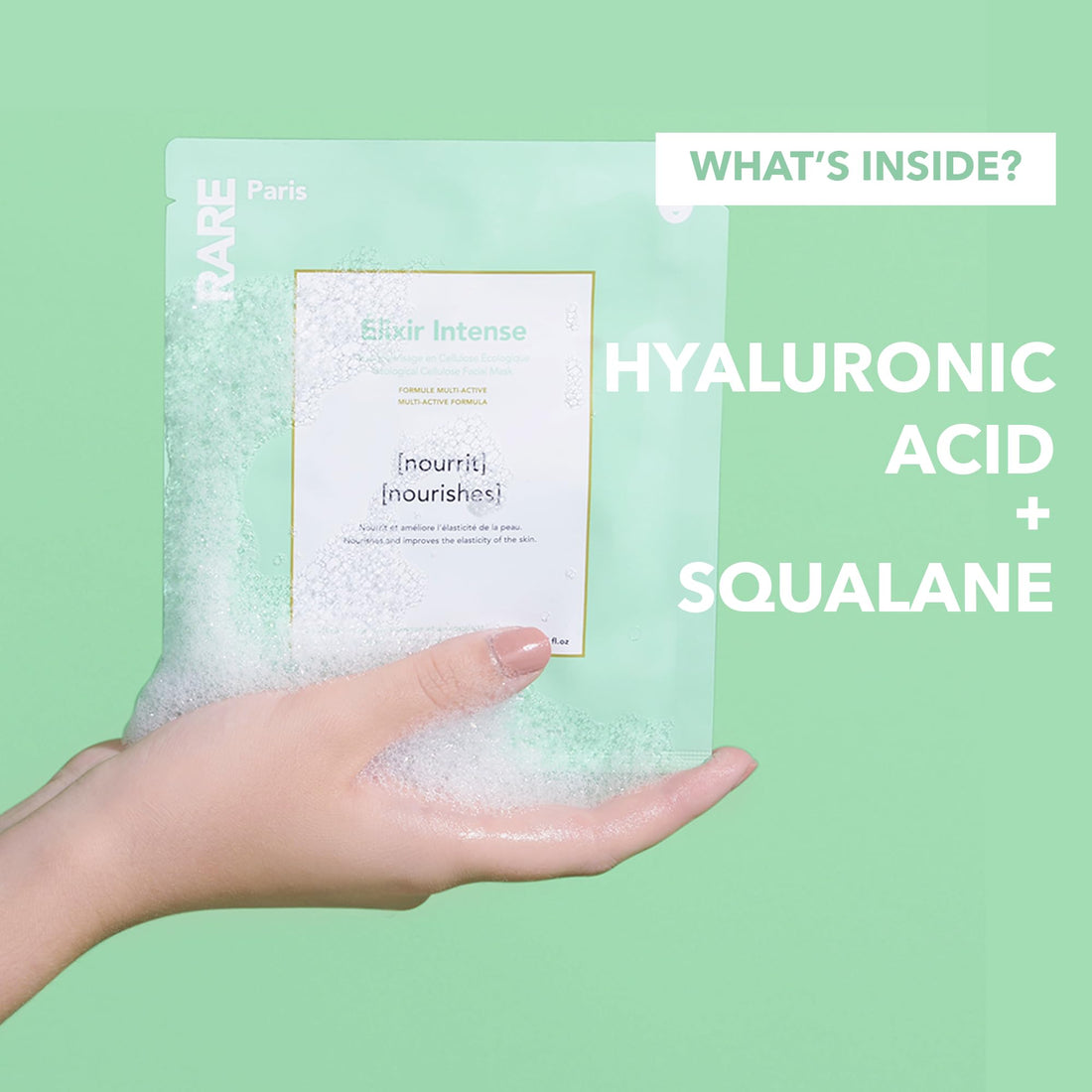 RARE Paris - Carbone Glacé - Purifying Carbon Black Facial Sheet Mask - Cleanses & Tightens - With Hamamelis & Mallow - Purifying, Firming & Revitalizing - Multi-Active Serum Formula - 1 Pack Halalzen