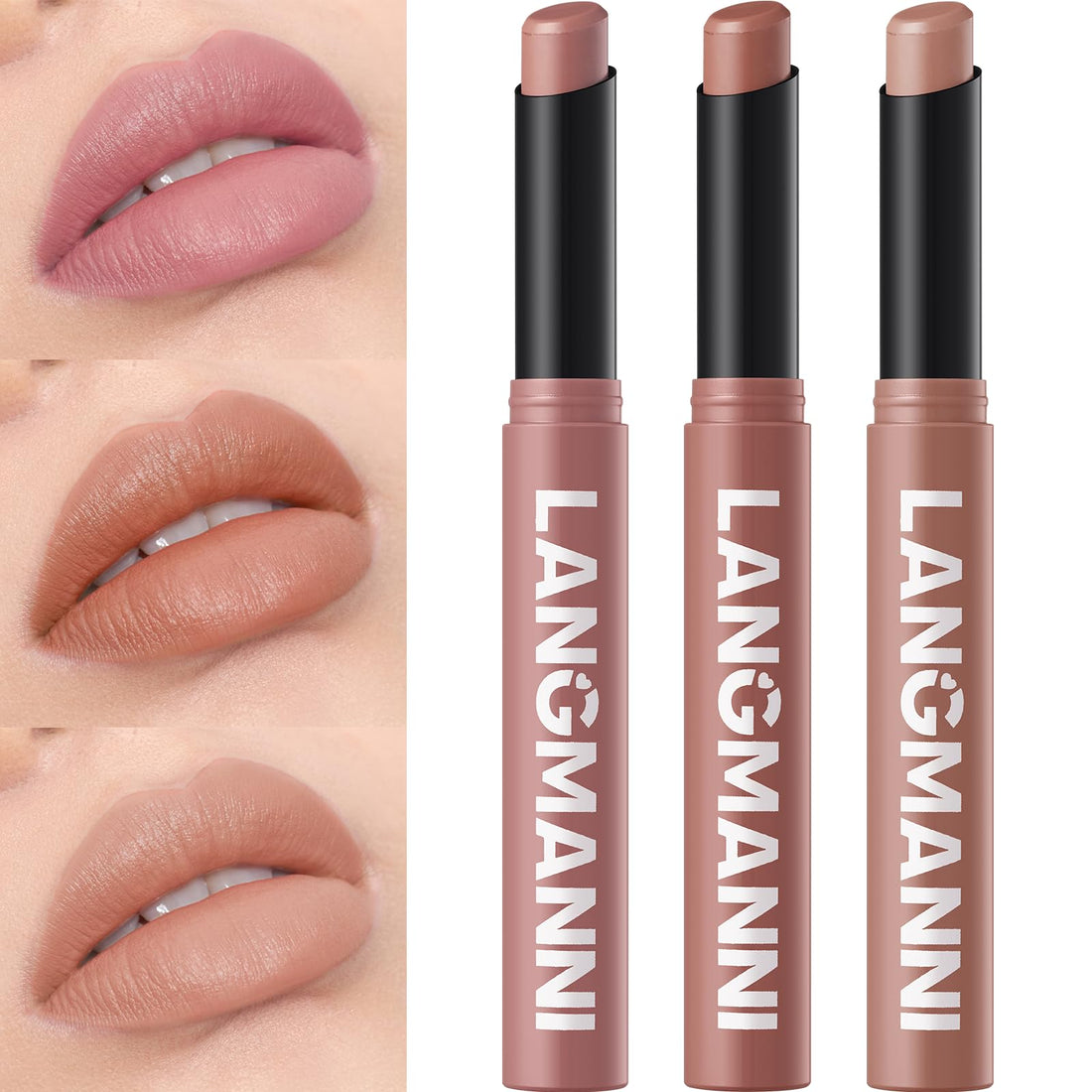 12Pcs Velvet Matte Lipstick Nude Matte Soft Dark Color Stick High Pigmented Long-Lasting Waterproof Lip Stick Lip Balm Beauty Cosmetics Gift for Women(01#-12#)
