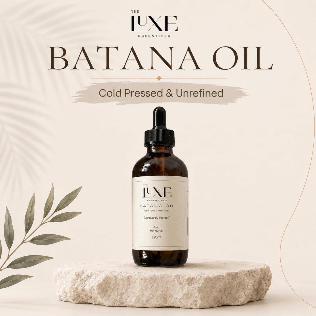 Cold Pressed Batana Oil for Hair Growth | Pure & Unrefined Natural Hair Oil, Beard & Skin Oil | Lightweight, Fast-Absorbing Moisturiser | Raw, Organic & Ethically Sourced (60 ML, Light Scented)