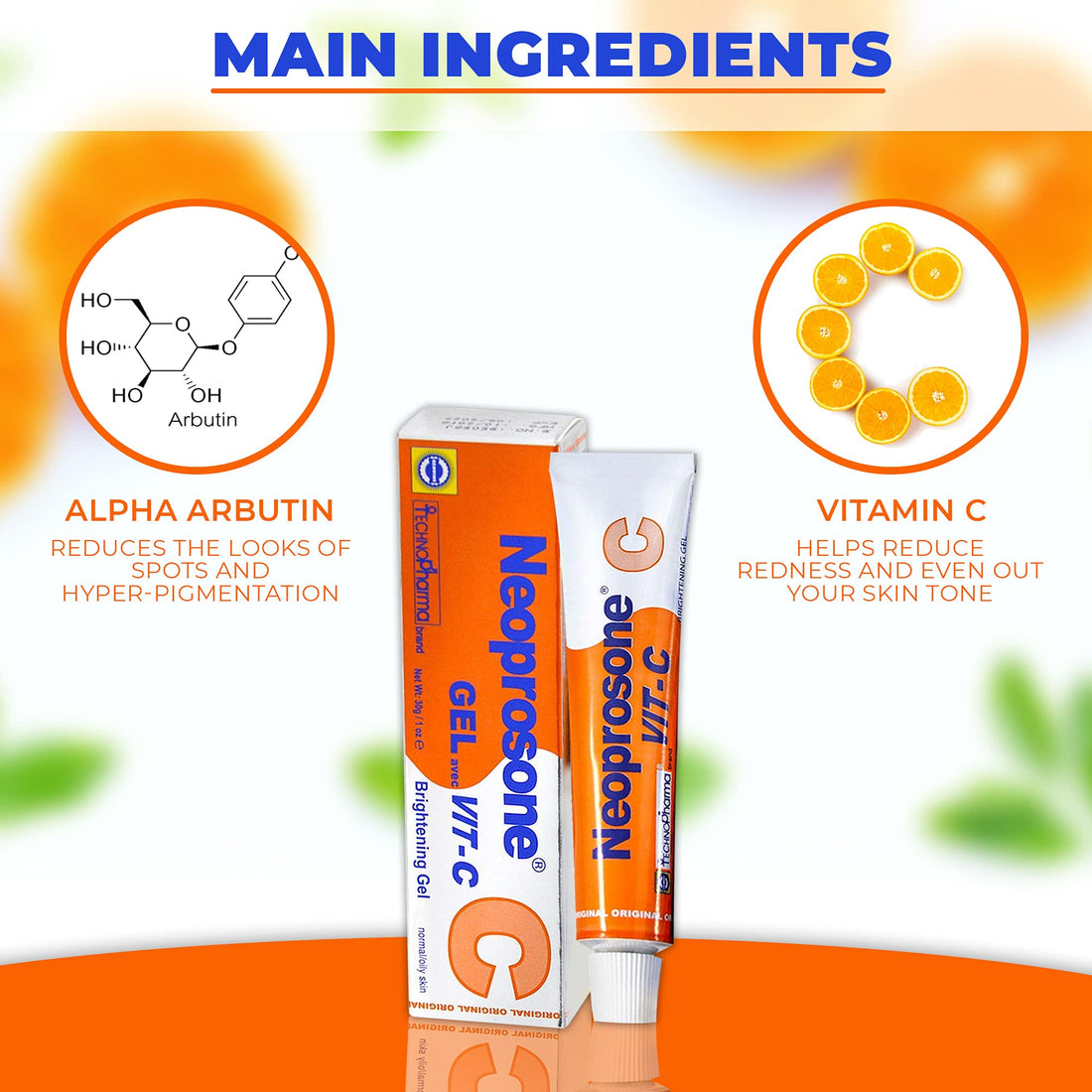 Neoprosone Skin Brightening Gel Cream | 1 Fl oz / 30 ml | For Intimate Parts, Private Areas, Body, Knees, Underarm, Elbows | with Vitamin C and Alpha Arbutin