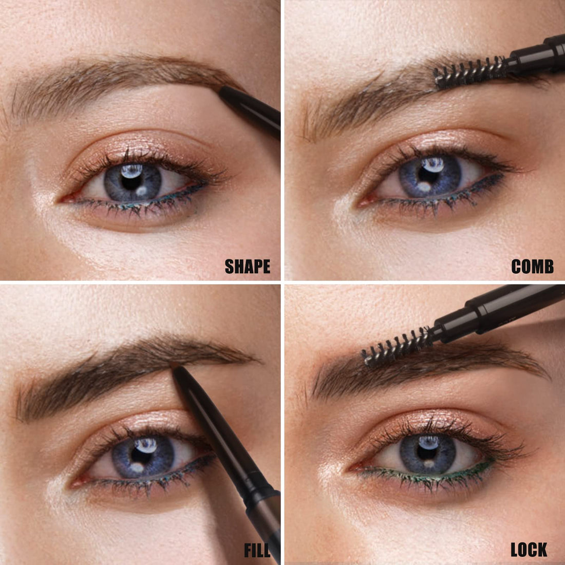 Eyebrow Pencil Natural Look,Black Eyebrow Pencil Easy To Use,Brow Pencil Long-Lasting,Waterproof Precise Application,Vegan & Cruelty-Free 0.08g (103#Dark Brown)