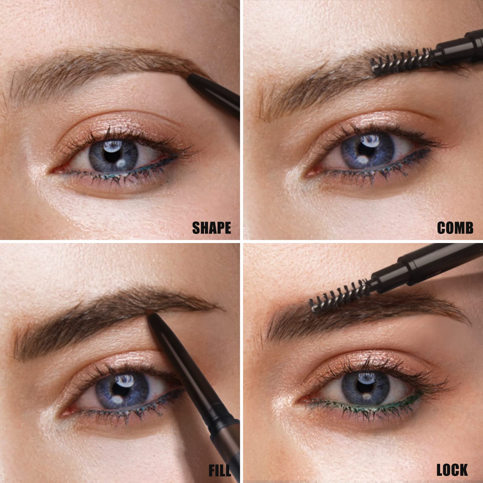 Eyebrow Pencil Natural Look,Black Eyebrow Pencil Easy To Use,Brow Pencil Long-Lasting,Waterproof Precise Application,Vegan & Cruelty-Free 0.08g (103#Dark Brown)