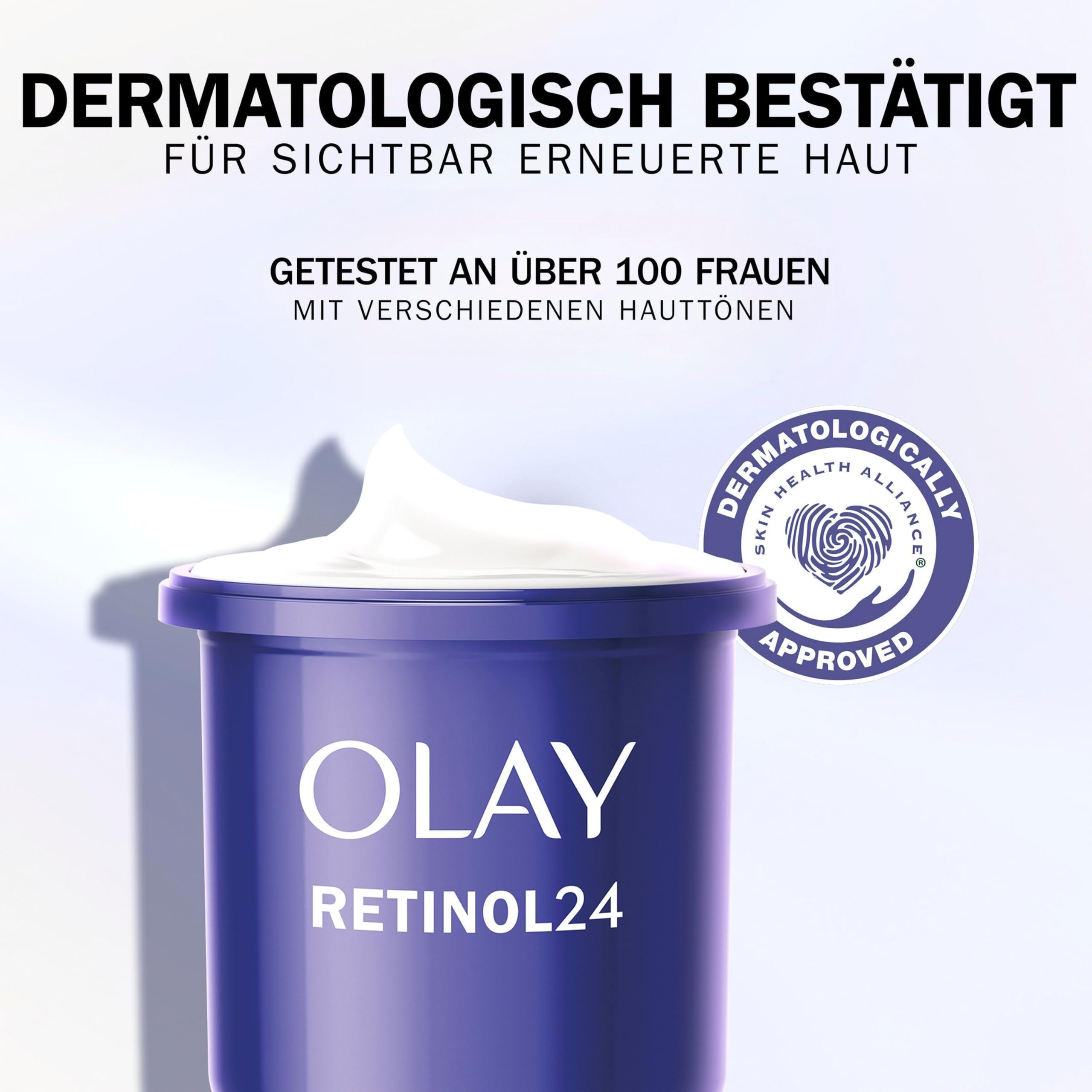 Olay Retinol 24 Night Cream Face Moisturiser - Anti-Aging Skincare with Antioxidant Vitamin E, Overnight Face Cream that Smooths, Renews, and Hydrates, 50ml