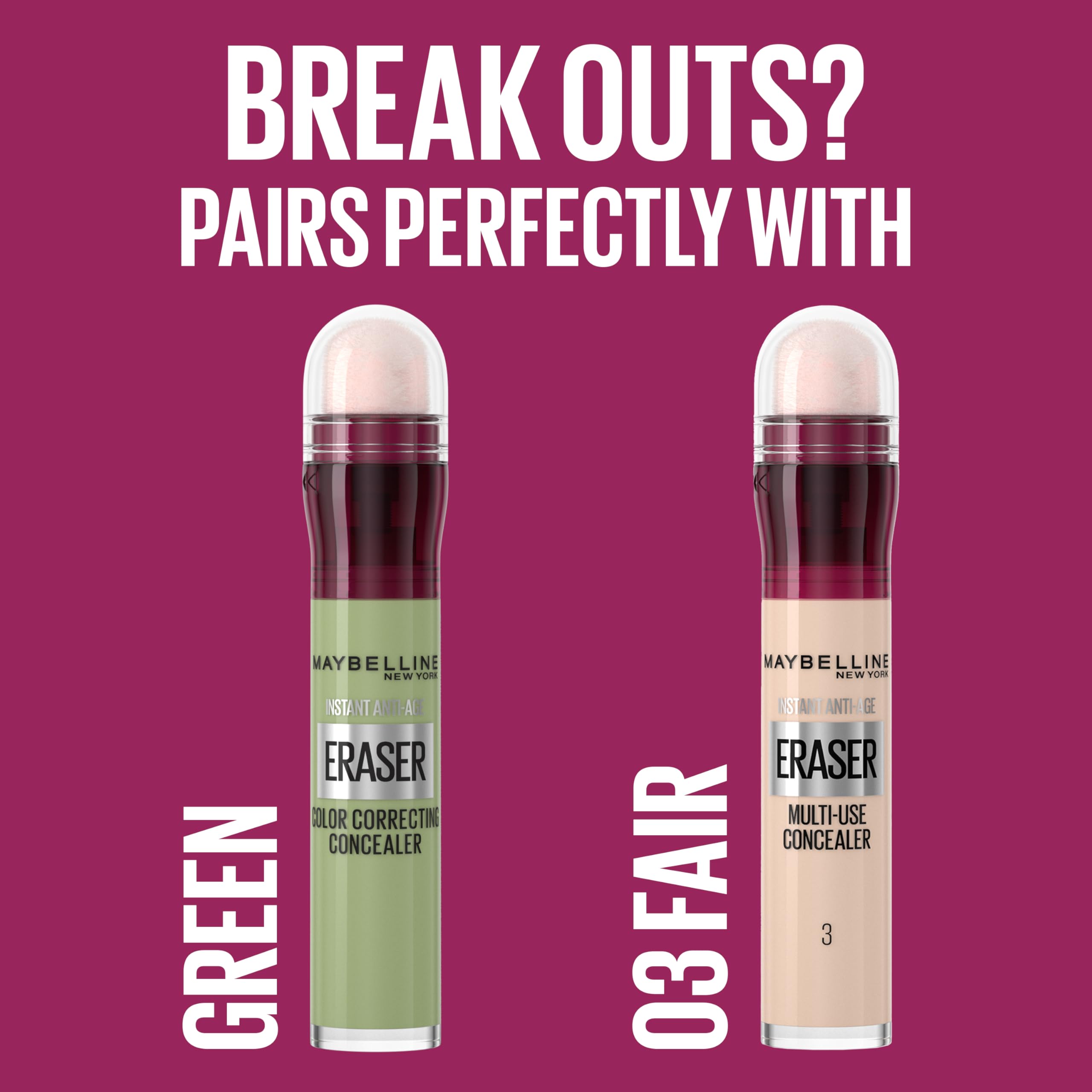 Maybelline Instant Anti-Age Eraser Eye Concealer for Face, Dark Circles, Blemish & Fine Lines Concealer, Full Coverage, Dermatologist Tested, Suitable for Sensitive Skin, Shade: 00 Ivory Halalzen