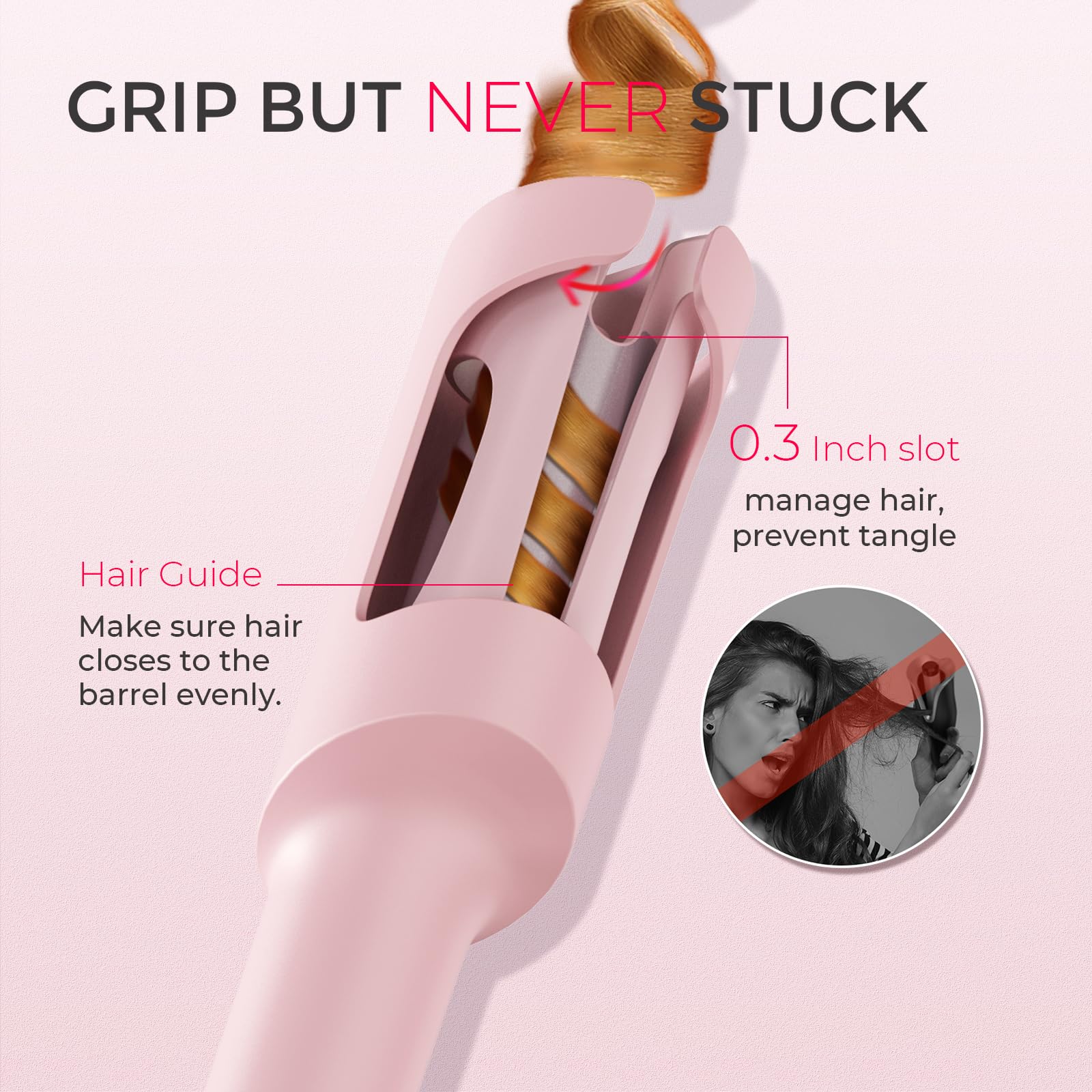 TYMO Hair Curler Automatic Rotating - CURLPRO, Beach Waves Curling Wand, Anti-Scald Curling Iron, Portable 500 Million Ionic, Dual Voltage & Lightweight for Travel, Ceramic Coating, Gray 1.25 inch Halalzen