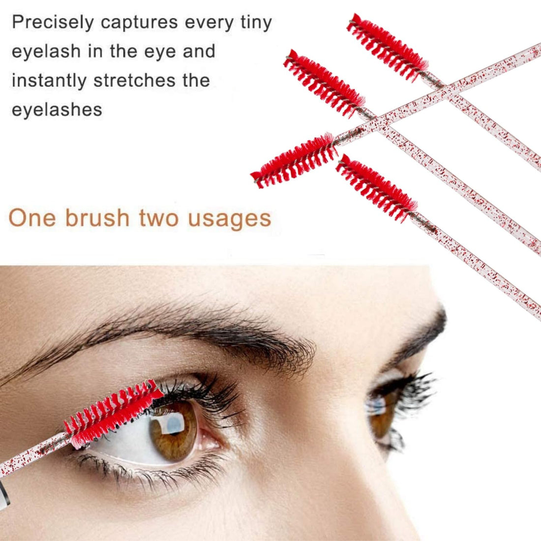 ZHIYE 50 pcs Eyelash Mascara Brushes, Wands Applicator Eyebrow Brush Makeup Kit, Eyebrow Castor Oil Brush Makeup Tool Halalzen