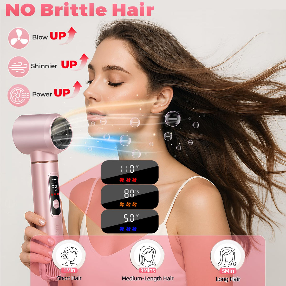 5 in 1 Hot Air Styler, Hair Dryer Brush with Auto Wrap Curlers, 3 Heat Settings, Fast Drying & Volumizing – Includes Curling Barrels & Straightening Comb (Charcoal) Halalzen