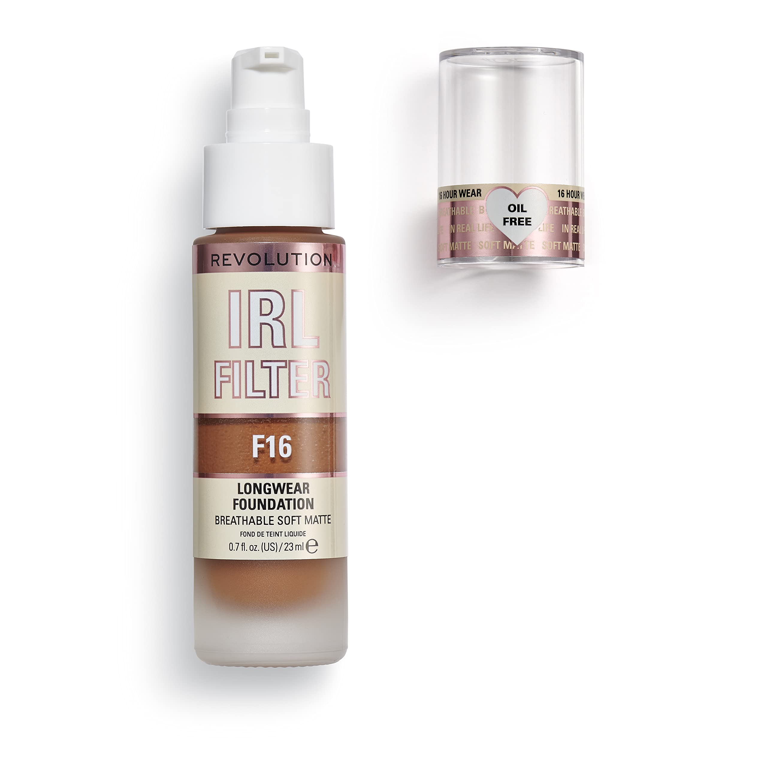 Makeup Revolution IRL Filter, Longwear Foundation, Medium to Full Coverage, Matte Finish, 16 Hour Wear, F5, Fair To Light Skin Tones, 23ml Halalzen