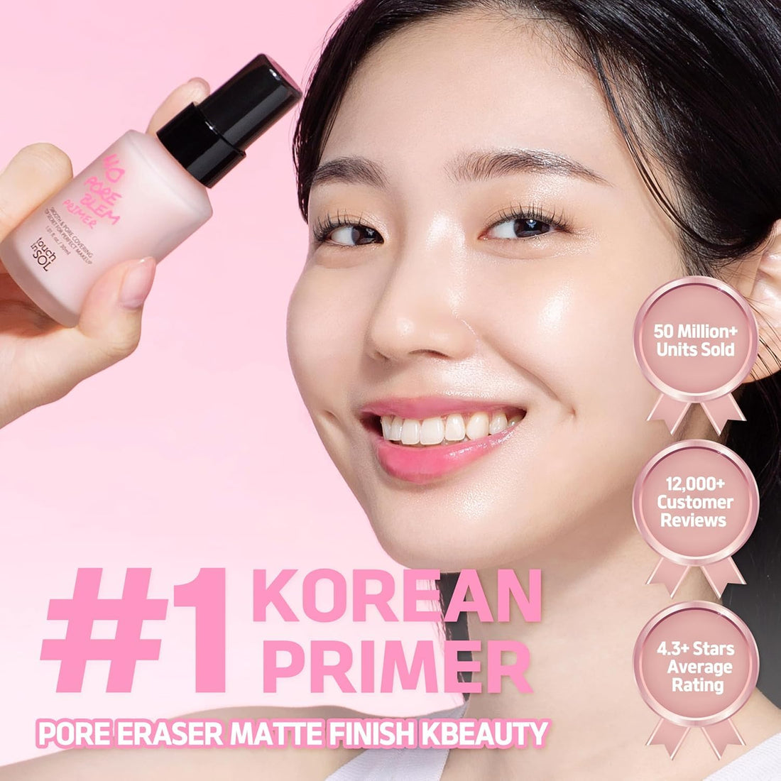 TOUCH IN SOL No Poreblem Primer – Pore Primer for Korean Makeup, Mattifying Primer for Oily Skin, Pore Eraser for Large Pores, Blurring Finish from K Beauty (1.01 fl.oz/30ml) Halalzen