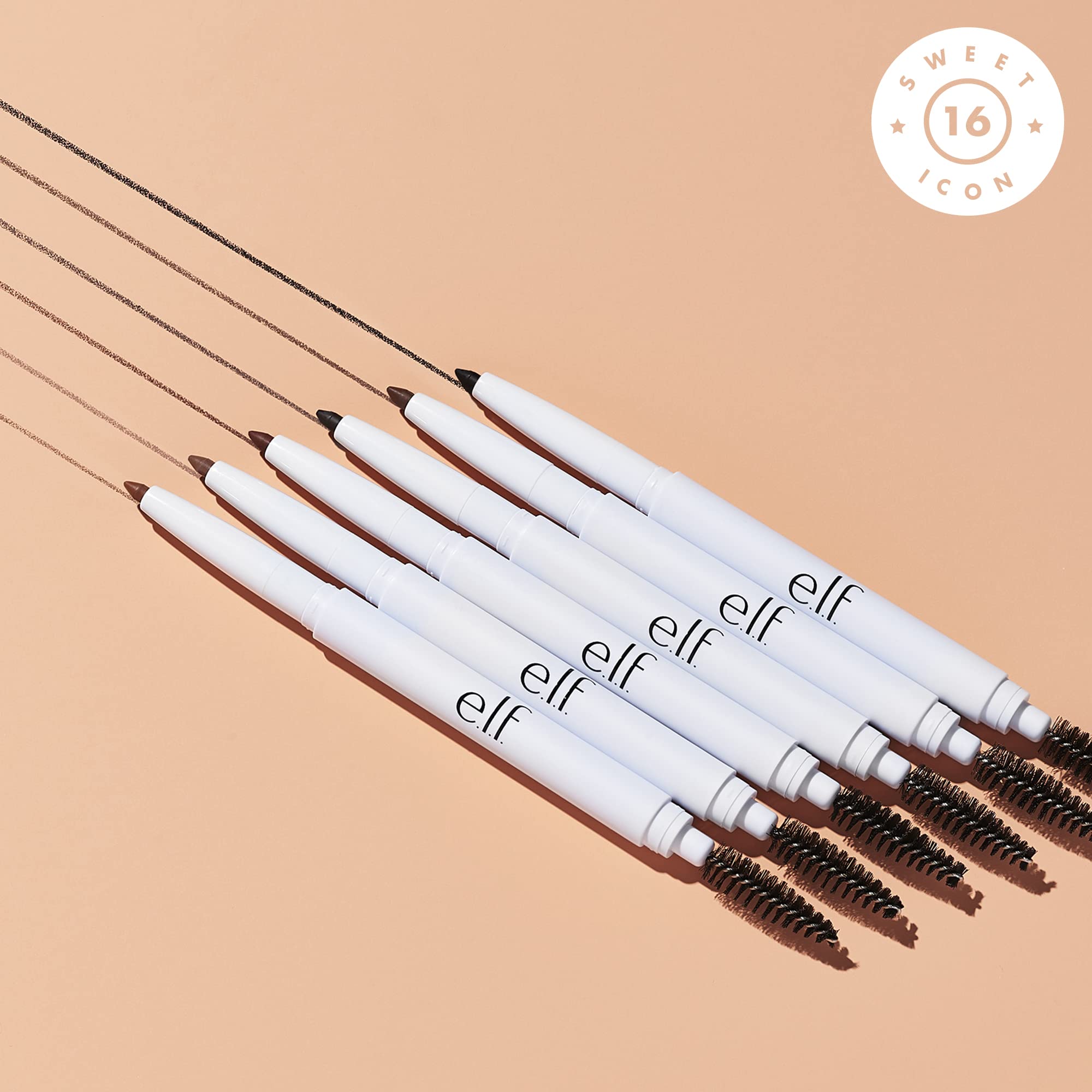 e.l.f. Instant Lift Brow Pencil, Dual-Sided, Precise, Fine Tip, Shapes, Defines, Fills Brows, Contours, Combs, Tames, Natural Brown, 0.18 g (Pack of 1)