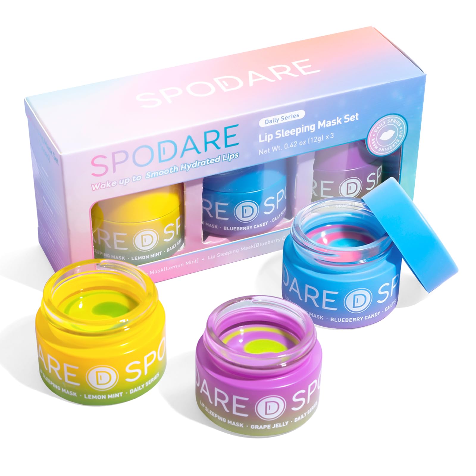 SPODARE Lemon Lip Mask, Hydrating Overnight Lip Sleeping Mask, Lip Moisturizer for Dry Cracked Lips Care, Dual-Color Lips Balm for Nourishing and Softening Lips, Minimizes Fine Lines - 12g Halalzen