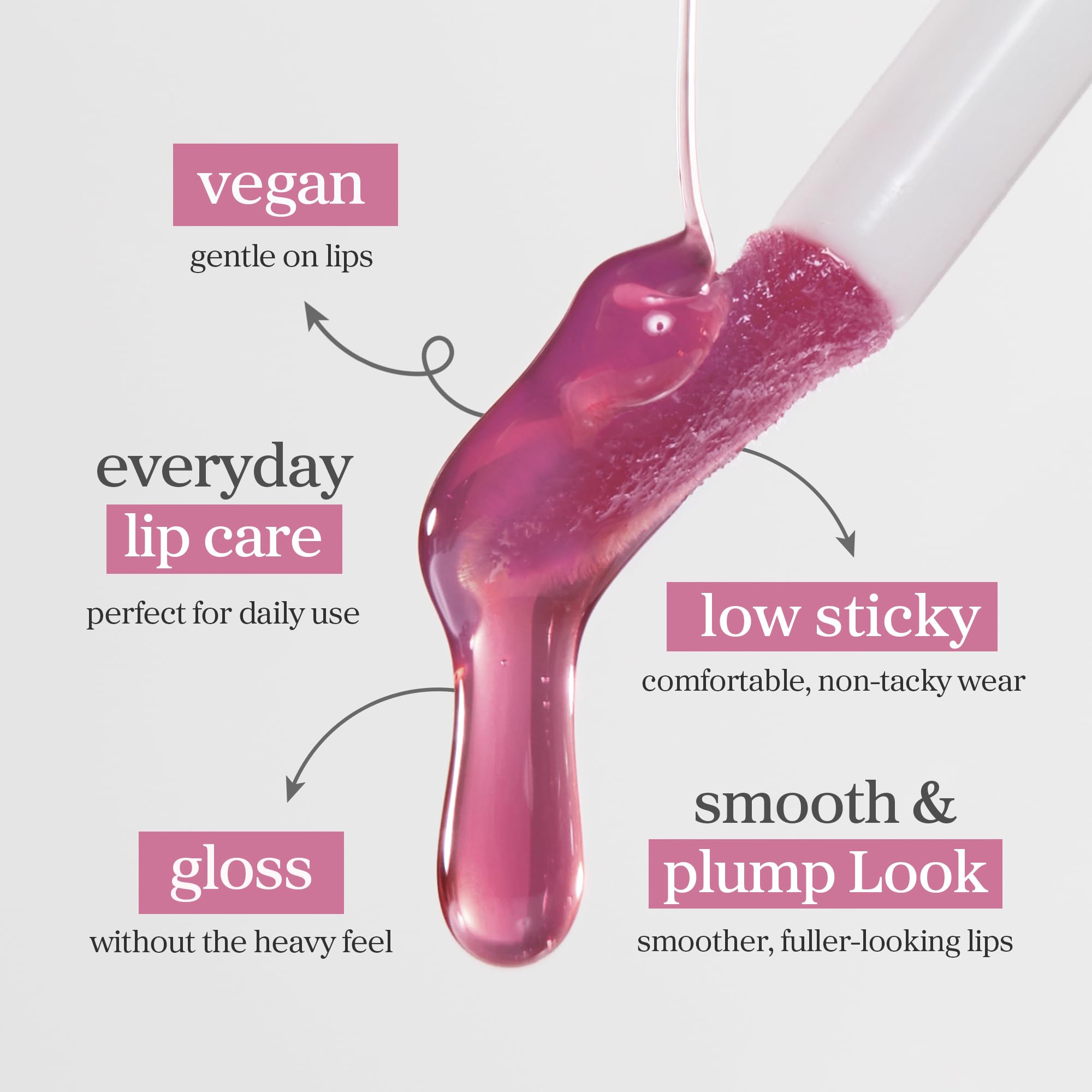 NOONI Korean Vegan Lip Oil - Appleberry | Lip Stain, Gift, Long-Lasting, Moisturising, Plumping, Revitalising for Dry Lips, Waterproof, No Peel Off, 0.12 Fl Oz