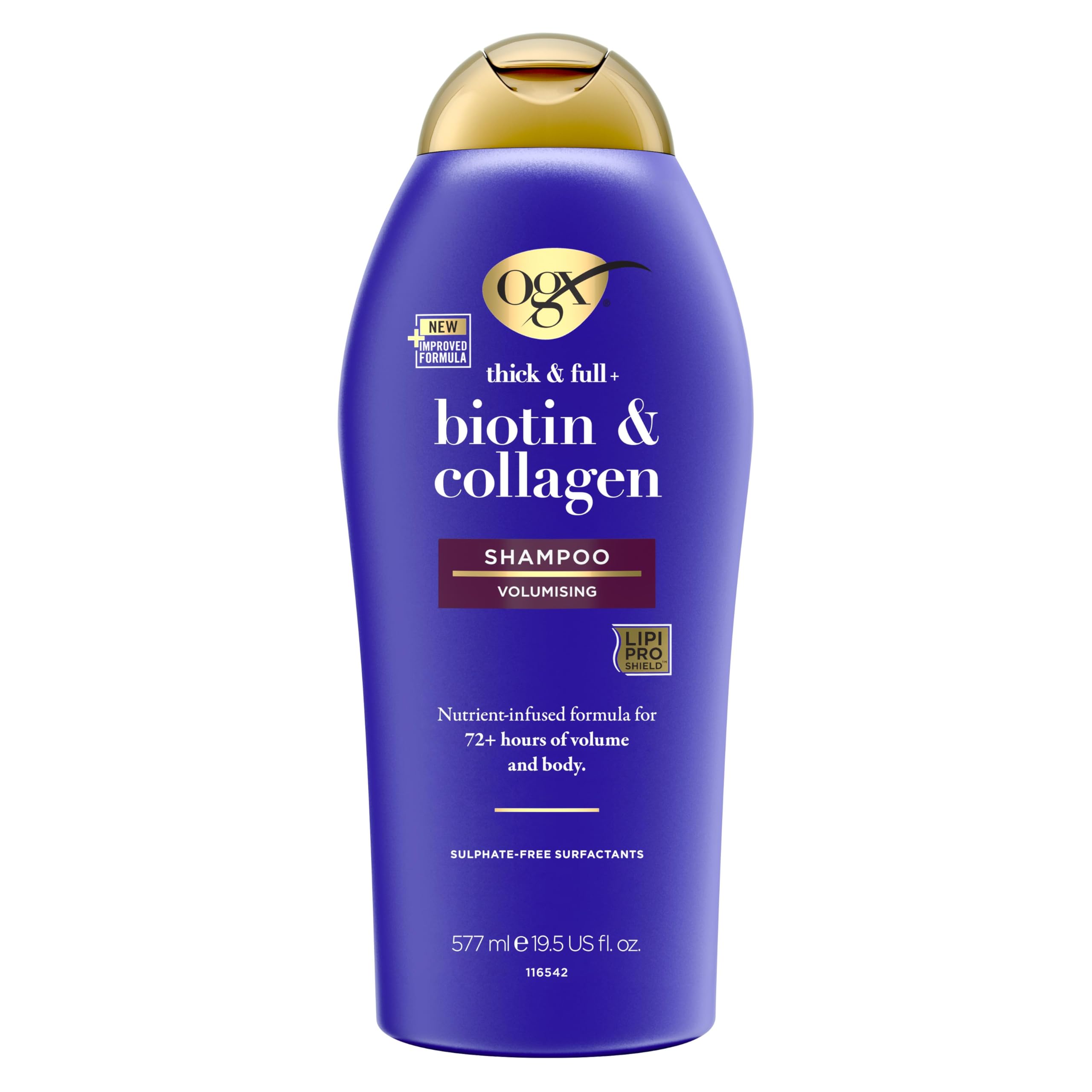 OGX Biotin and Collagen Volumising Hair Shampoo, Thick and Full, with Vitamin B7 Biotin, and Collagen, for Fine Hair, Sulfate Free Surfactants, 385ml