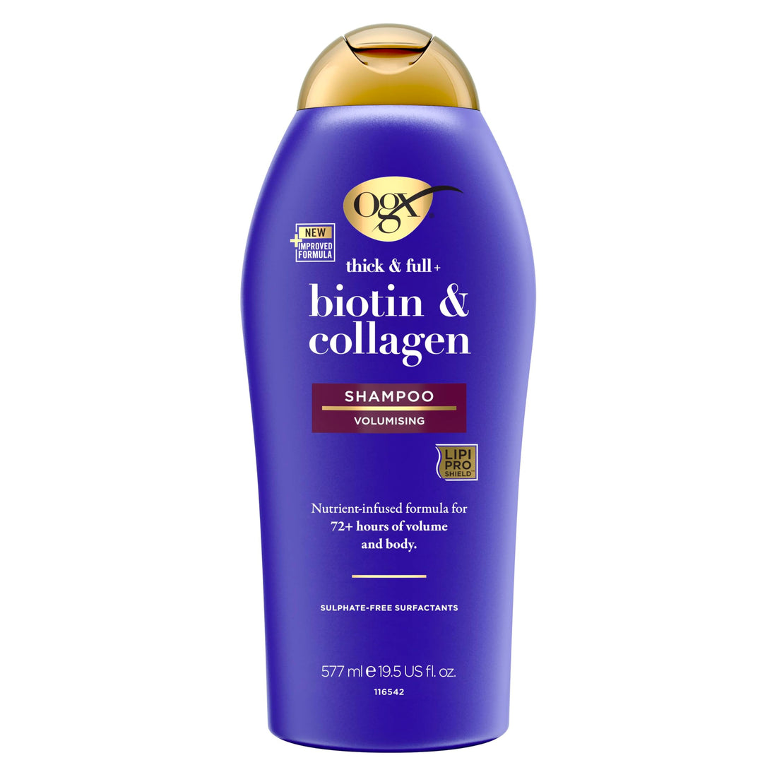 OGX Biotin and Collagen Volumising Hair Shampoo, Thick and Full, with Vitamin B7 Biotin, and Collagen, for Fine Hair, Sulfate Free Surfactants, 385ml