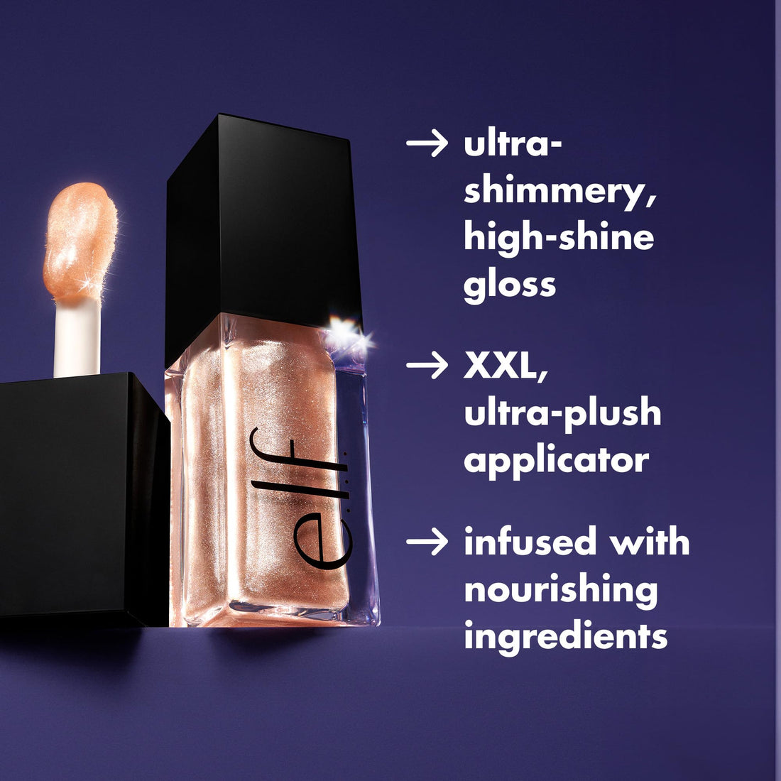 e.l.f. Glow Reviver Lip Oil, Nourishing and Hydrating with High-Shine Glimmer Finish & Sheer Wash of colour, Minty Scent, Non-Sticky, Vegan & Cruelty-free, Candy Coded
