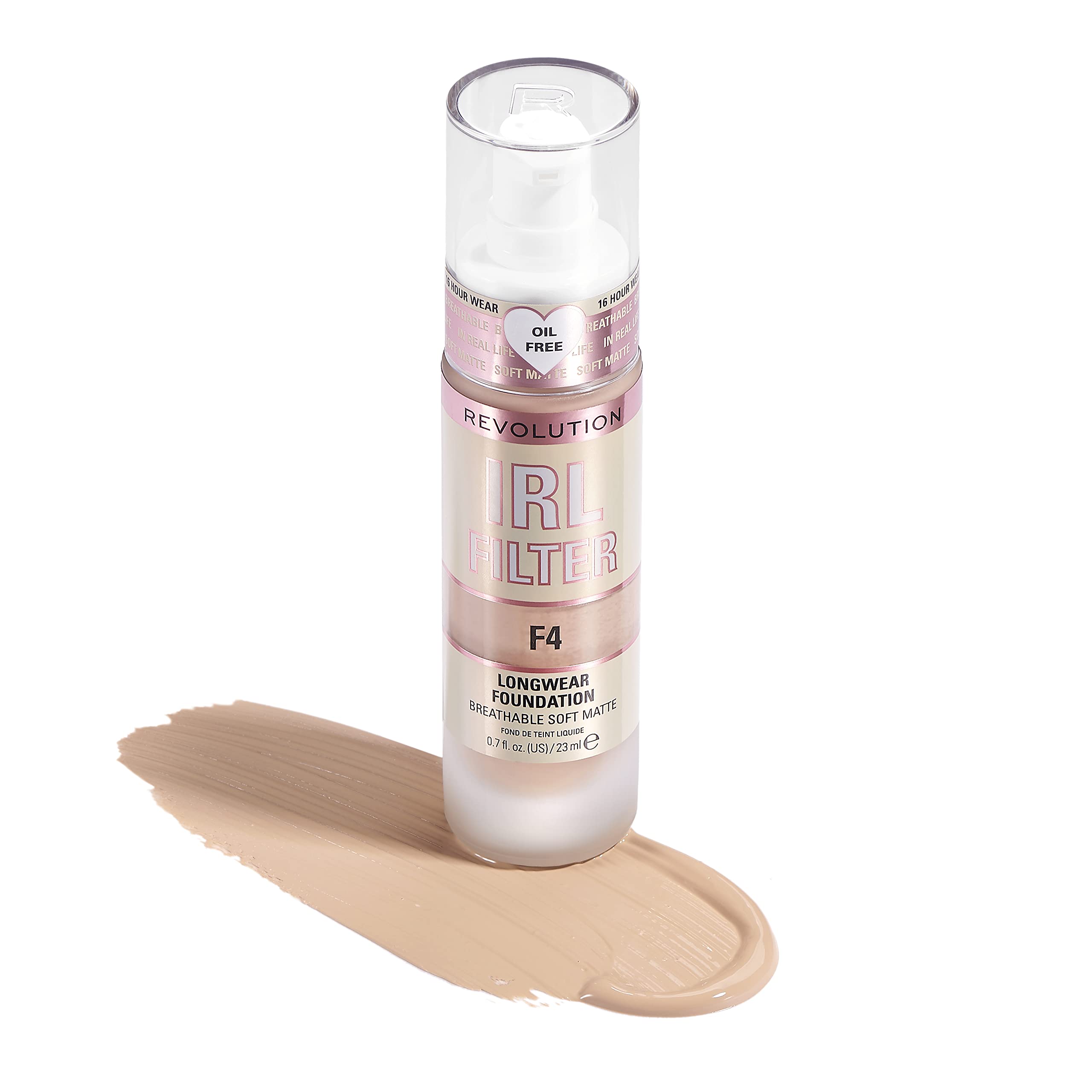 Makeup Revolution IRL Filter, Longwear Foundation, Medium to Full Coverage, Matte Finish, 16 Hour Wear, F5, Fair To Light Skin Tones, 23ml Halalzen