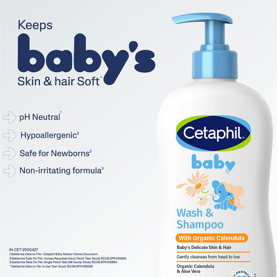 Cetaphil Baby Wash & Shampoo with Organic Calendula, 13.5 Fl. Oz