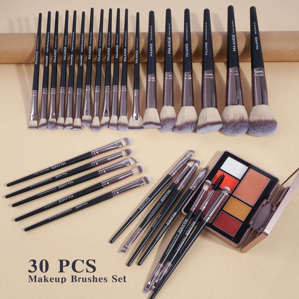 MAANGE Makeup Brushes, 51 Pcs Makeup Tool Set Multi-functional Makeup Brush Set Foundation Powder Blush Concealers Eyeshadows Make up Brushes(Champagne) Halalzen