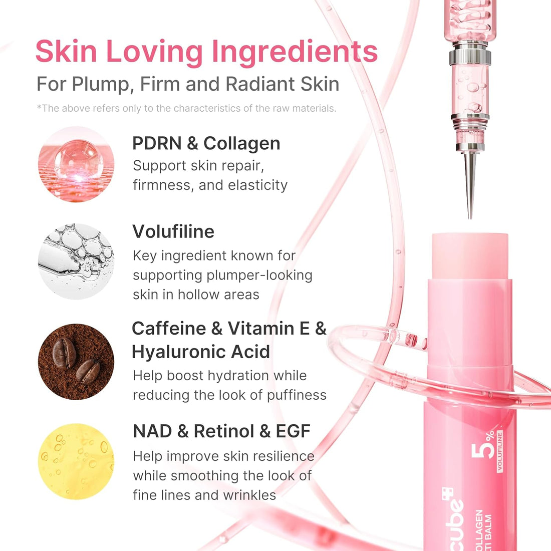 medicube PDRN Pink Collagen Volume Multi Balm Stick | Volufiline, PDRN, NAD, Collagen | Face & Body Balm for Under-Eyes, Neck, Forehead, Smile Lines, Lips | Plumping, Radiance, Line Care | K-Beauty Halalzen