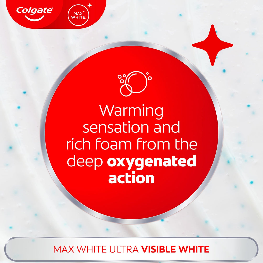 Colgate Max White Ultra+ Enamel Toothpaste 75ml, Whitens Deep Stains for 5X Whiter Teeth, ActiveShine Technology Smoothes Enamel Surface to Reflect Light, Protects and Remineralises Enamel