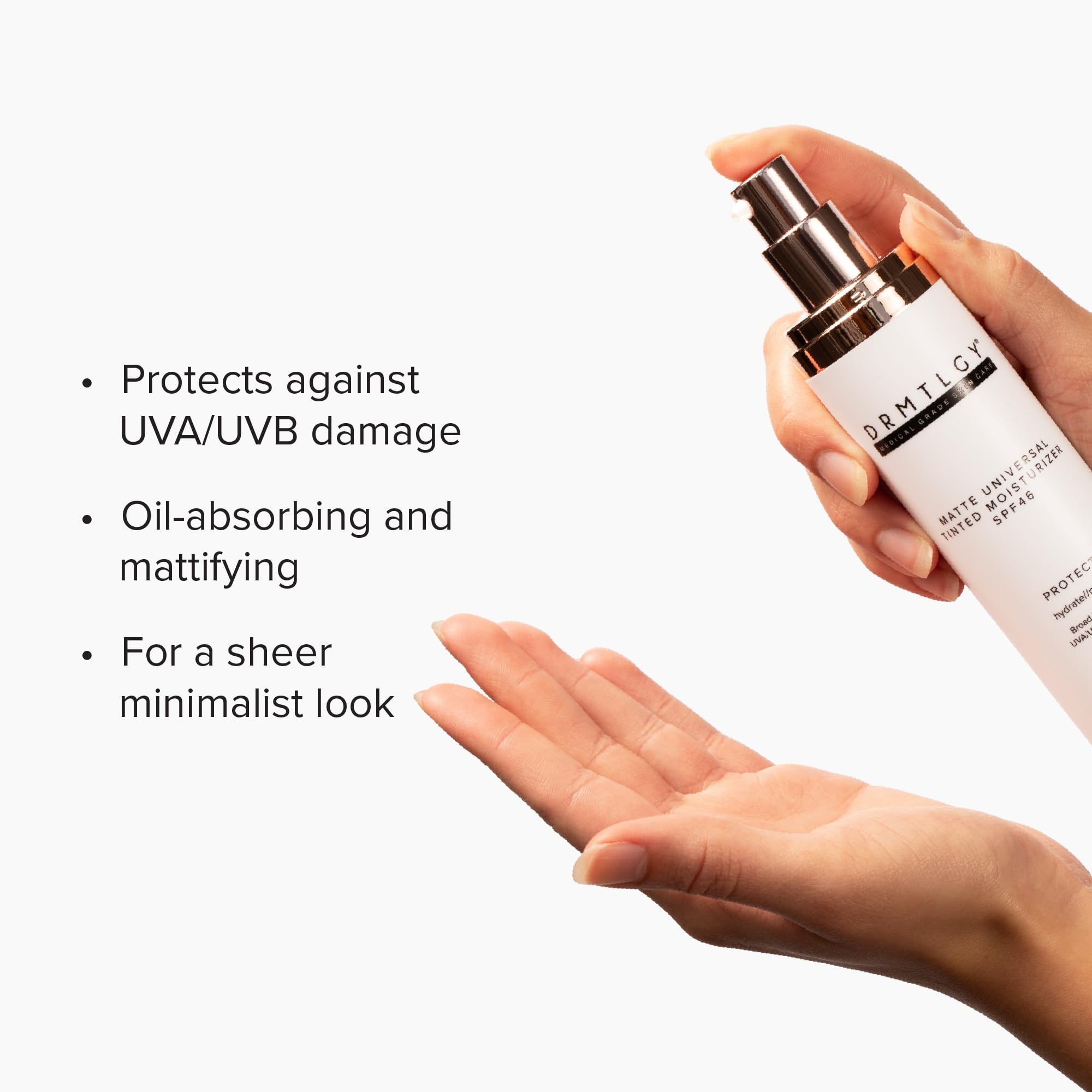 DRMTLGY Universal Tinted Moisturizer SPF 46 – Hydrating Dewy Tinted Sunscreen for Face with Zinc Oxide & Octinoxate – Niacinamide & Hyaluronic Acid – Broad Spectrum Lightweight Daily SPF, 1.7 oz Halalzen